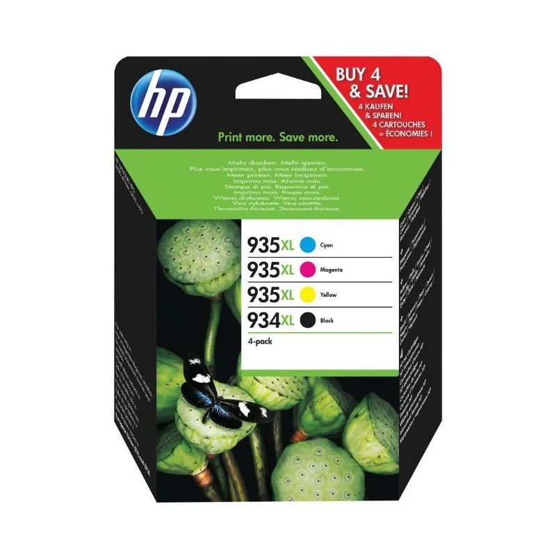 HP 934XL and 935XL High Yield CMYK Original Ink Cartridges (Pack of 4) X4E14AE HP 934XL and 935XL High Yield CMYK Original Ink Cartridges (Pack of 4) X4E14AE
