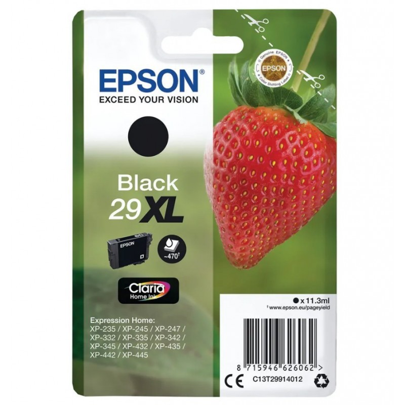 Epson 29XL Black Inkjet Cartridge C13T29914012 Epson 29XL Black Inkjet Cartridge C13T29914012