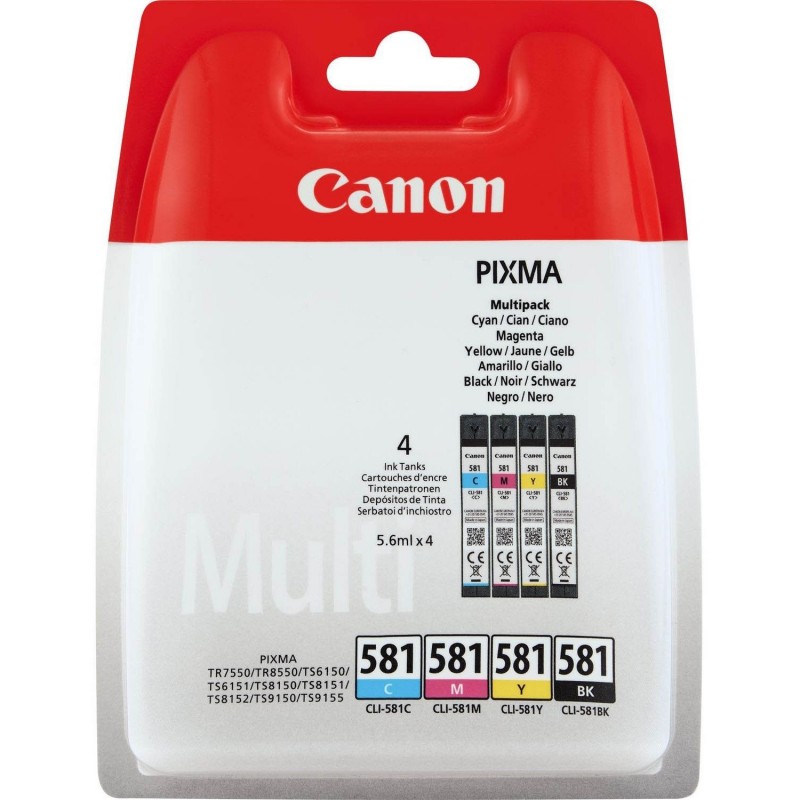 Canon CLI-581 (22.4ml) Black/Cyan/Yellow/Magenta Ink