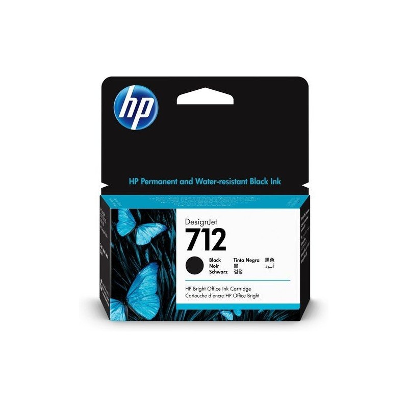 3ED70A 712 Black Ink Cartridge 38ml