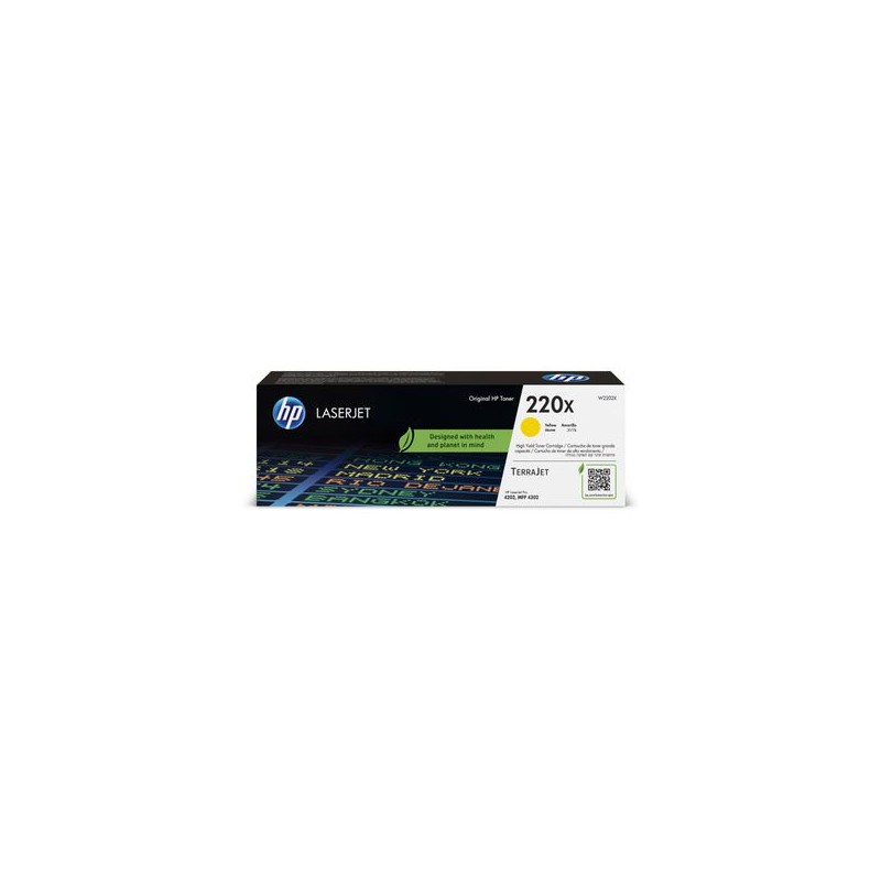HP 220X High Capacity Yellow Toner Cartridge - (W2202X)