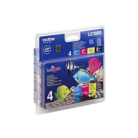 LC1000 Value Pack Ink (BK,C,M,Y) (LC1000VALBP)