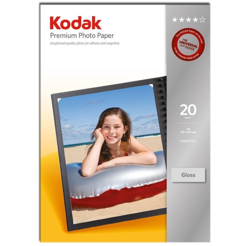 Kodak 3937729 A4 Photo Paper 20pk 255grm