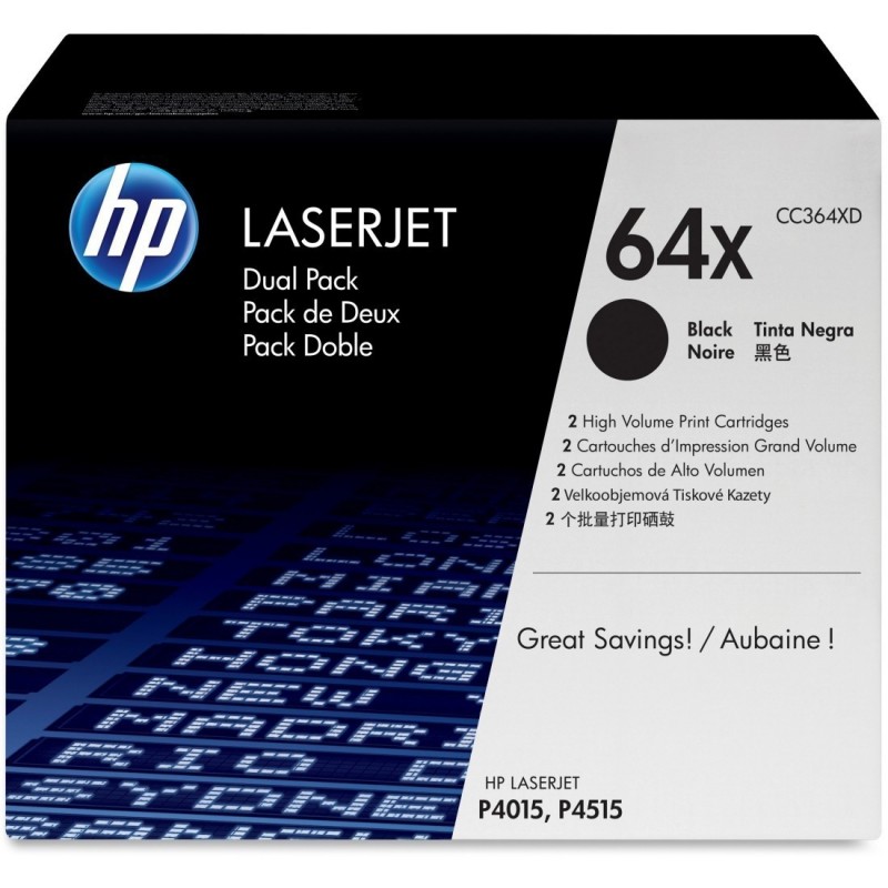 CC364XD 64X 2Pk 24k Hi-Cap Black Toner